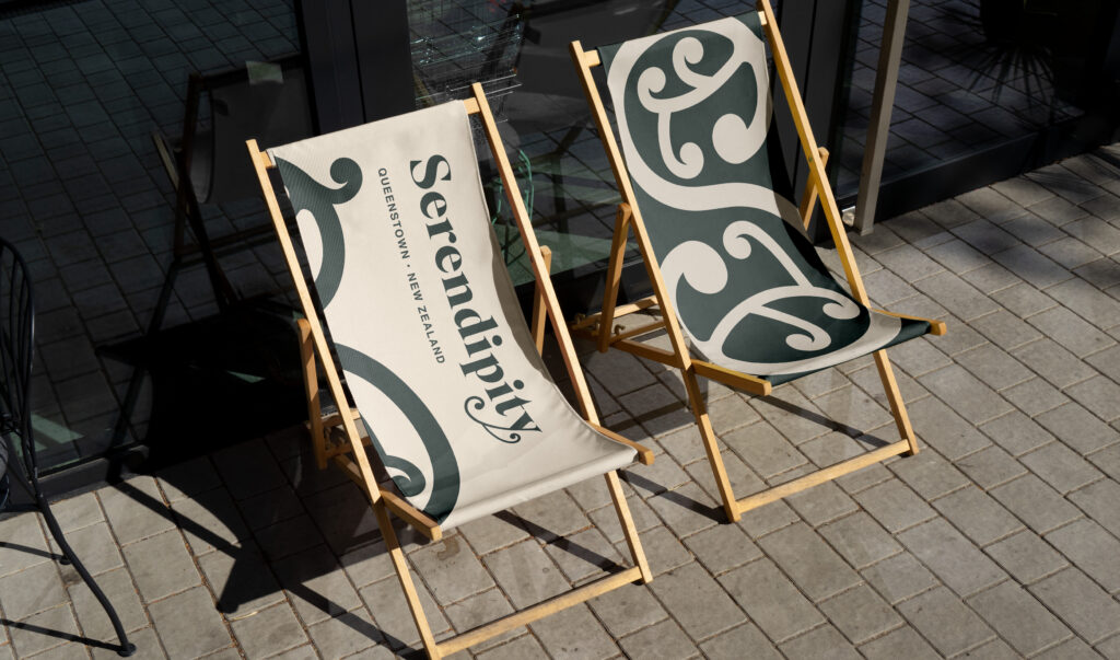Serendipity Airbnb Logo Applied to Deck Chairs Merchandise